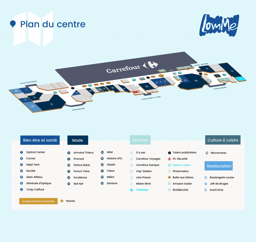 plan centre commercial Côte de Nacre